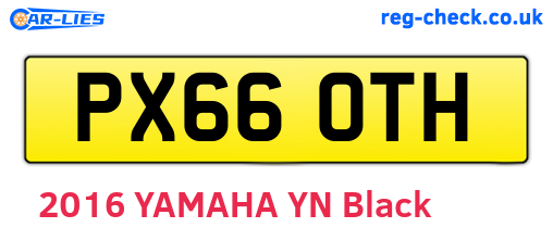 PX66OTH are the vehicle registration plates.