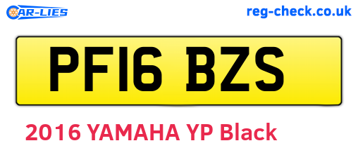 PF16BZS are the vehicle registration plates.