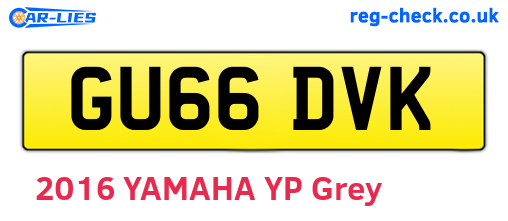 GU66DVK are the vehicle registration plates.