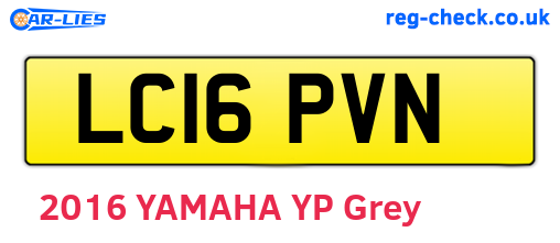LC16PVN are the vehicle registration plates.