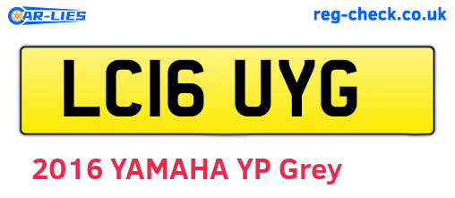 LC16UYG are the vehicle registration plates.