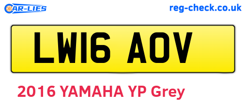 LW16AOV are the vehicle registration plates.