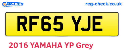 RF65YJE are the vehicle registration plates.