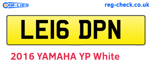 LE16DPN are the vehicle registration plates.