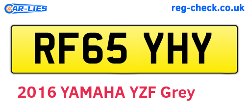 RF65YHY are the vehicle registration plates.