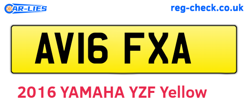 AV16FXA are the vehicle registration plates.