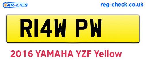 R14WPW are the vehicle registration plates.