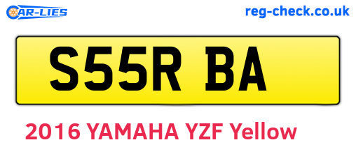 S55RBA are the vehicle registration plates.