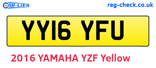 YY16YFU are the vehicle registration plates.