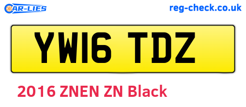 YW16TDZ are the vehicle registration plates.