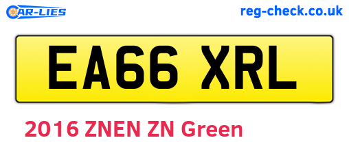 EA66XRL are the vehicle registration plates.