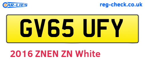 GV65UFY are the vehicle registration plates.