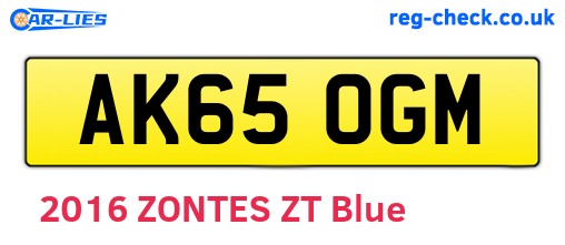 AK65OGM are the vehicle registration plates.