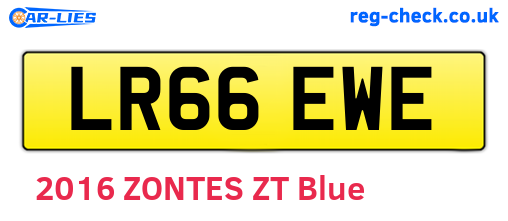 LR66EWE are the vehicle registration plates.