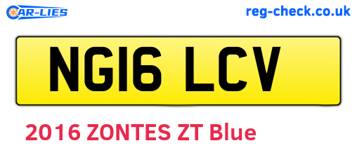 NG16LCV are the vehicle registration plates.