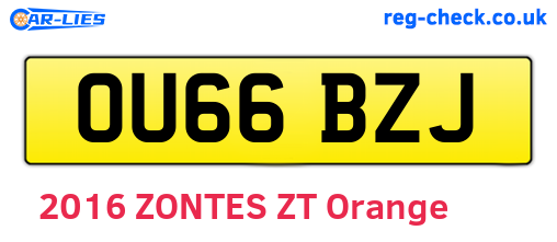 OU66BZJ are the vehicle registration plates.