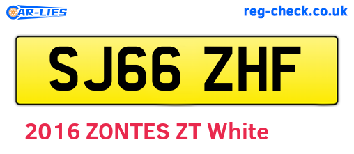SJ66ZHF are the vehicle registration plates.