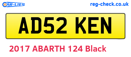 AD52KEN are the vehicle registration plates.