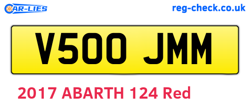 V500JMM are the vehicle registration plates.