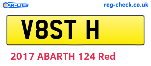 V8STH are the vehicle registration plates.