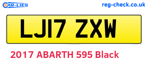 LJ17ZXW are the vehicle registration plates.