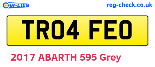 TR04FEO are the vehicle registration plates.