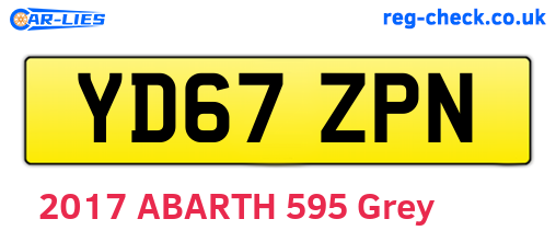 YD67ZPN are the vehicle registration plates.