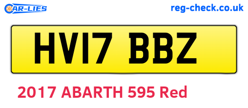 HV17BBZ are the vehicle registration plates.