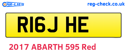 R16JHE are the vehicle registration plates.