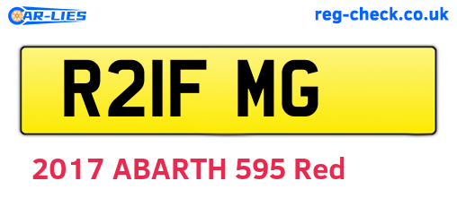 R21FMG are the vehicle registration plates.