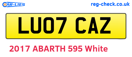 LU07CAZ are the vehicle registration plates.