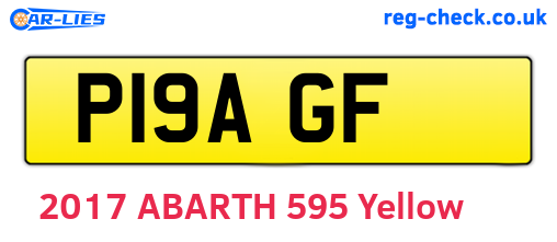 P19AGF are the vehicle registration plates.