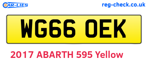 WG66OEK are the vehicle registration plates.