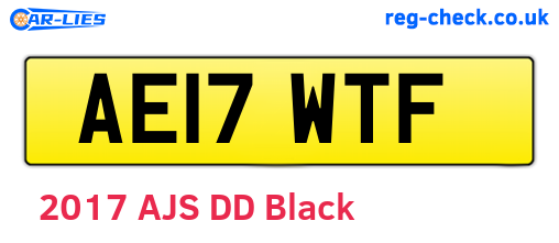 AE17WTF are the vehicle registration plates.
