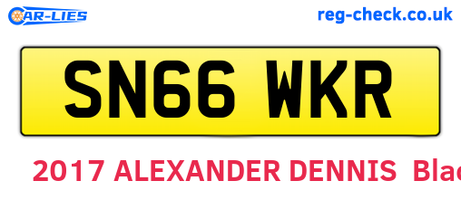 SN66WKR are the vehicle registration plates.