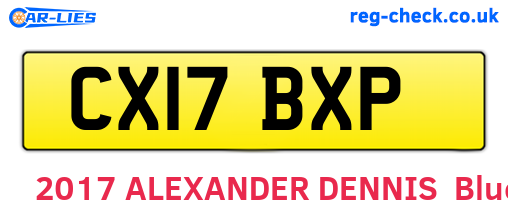 CX17BXP are the vehicle registration plates.