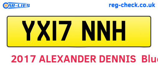YX17NNH are the vehicle registration plates.
