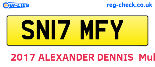 SN17MFY are the vehicle registration plates.