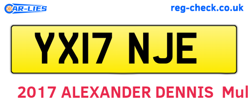 YX17NJE are the vehicle registration plates.