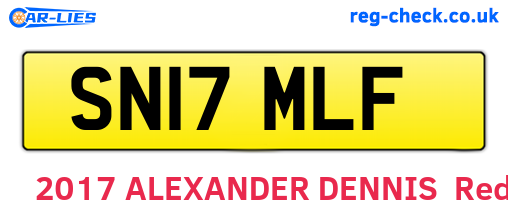 SN17MLF are the vehicle registration plates.