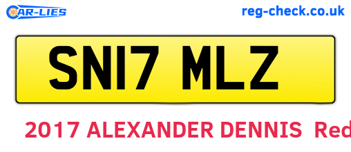 SN17MLZ are the vehicle registration plates.