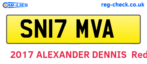 SN17MVA are the vehicle registration plates.