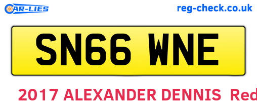 SN66WNE are the vehicle registration plates.