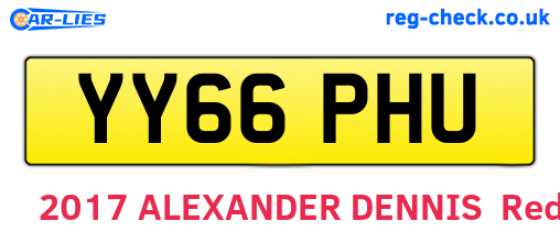 YY66PHU are the vehicle registration plates.