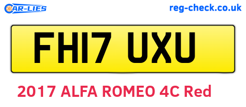 FH17UXU are the vehicle registration plates.