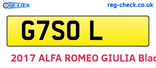 G7SOL are the vehicle registration plates.
