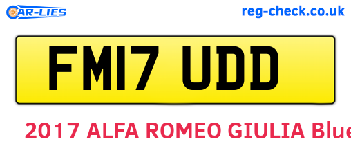 FM17UDD are the vehicle registration plates.