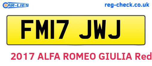 FM17JWJ are the vehicle registration plates.
