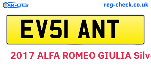 EV51ANT are the vehicle registration plates.