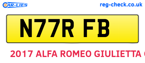 N77RFB are the vehicle registration plates.